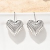 Textured Heart Brass Dangle Earrings EJEW-B132-04P-2