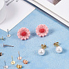 60Pcs 3 Color Flat Round 304 Stainless Steel Stud Earring Findings STAS-TA0002-47-6