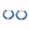Two Tone 304 Stainless Steel Chunky Huggie Hoop Earrings with Enamel for Women EJEW-C043-11-P-3