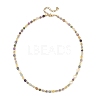 Faceted Natural Fluorite and Pearl Beaded Necklaces NJEW-JN06645-2