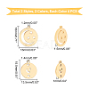 16Pcs 4 Style 201 Stainless Steel Pendants STAS-DC0006-14-4