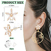 BENECREAT 8Pcs Brass Pave Clear Cubic Zirconia Stud Earrings Finding KK-BC0011-11-2