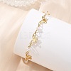 304 Stainless Steel & Shell Pearl Link Bracelets for Women BJEW-JB14096-2
