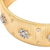 Flower Rack Plating Brass Micro Pave Cubic Zirconia Cuff Bracelets for Women BJEW-M040-14G-2