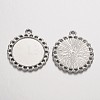 Tibetan Style Pendant Cabochon Settings TIBE-21668-P-RS-4