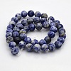 Natural Blue Spot Jasper Round Bead Strands G-N0120-48-8mm-2