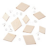 Yilisi DIY Rhombus Shape Natural Wood Pendants Earring Making Kits DIY-YS0001-14-3