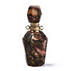 Assembled Synthetic Pyrite and Imperial Jasper Openable Perfume Bottle Pendants G-R481-15E-1
