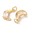Brass Micro Pave Clear Cubic Zirconia with Enamel Charms CU-K002-47G-A-2