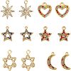 12Pcs 6 Style Alloy Rhinestone Pendants FIND-FH0002-72-1