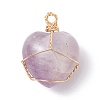 Natural Amethyst Pendants PALLOY-JF01081-01-2