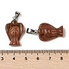 Natural & Synthetic Mixed Gemstone Pendants G-B127-10P-3