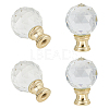 Glass Crystal Lamp Finials with Iron Finish Base FIND-WH0148-176B-1