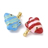 Brass Enamel Pendants KK-B143-01G-03-2