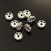 Brass Rhinestone Spacer Beads RB-A014-L10mm-01S-1