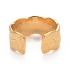 Ion Plating(IP) 304 Stainless Steel Textured Open Cuff Ring for Women RJEW-C025-29G-3