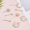 12Pcs 6 Styles Iron Rhinestone Hair Clips PHAR-HS0001-02-5