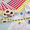 10 Sheets Paper Self-Adhesive Number Round Stickers and 5 Rolls Discount Round Dot Roll Stickers STIC-CA0001-03-6