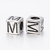 304 Stainless Steel Large Hole Letter European Beads STAS-H428-01AS-M-2