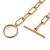 304 Stainless Steel Paperclip Chain Bracelets BJEW-TA0003-04-3