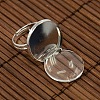 18mm Clear Domed Glass Cabochon Cover and Brass Pad Ring Bases for DIY Portrait Ring Making DIY-X0130-S-3
