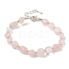 Natural Rose Quartz Beads Bracelets for Women BJEW-H623-02S-03-4