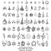 74Pcs 73 Style Tibetan Style Alloy Pendants FIND-YW0003-37-3