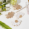 FIBLOOM 2 Sets 2 Color Alloy Flower Asymmetrical Earrings EJEW-FI0001-33-7