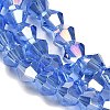 Transparent Electroplate Glass Beads Strands EGLA-A039-T6mm-B07-3