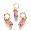 Brass Micro Pave Cubic Zirconia Charms X-ZIRC-F111-03G-02-1