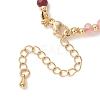 Brass & Dyed Natural Malaysia Jade Rondelle Beaded Bracelets for Women BJEW-JB13323-01-4