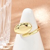 Oval Brass Open Cuff Rings for Women RJEW-G343-17G-2