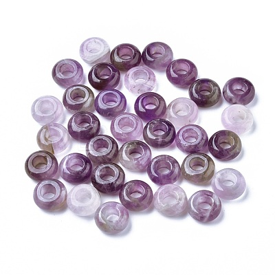Natural Amethyst European Beads X-G-G740-12x6mm-13-1