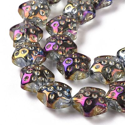 Transparent Electroplate Glass Beads Strands LS-GLAA-C025-01G-1