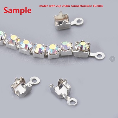 Brass Rhinestone Strass Chains CHC-T002-SS16-01C-1