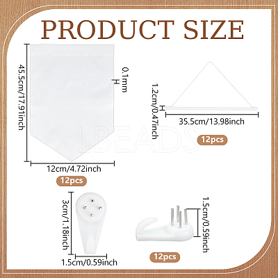 12Pcs Polyester Blank Flag AJEW-FG0005-61-1