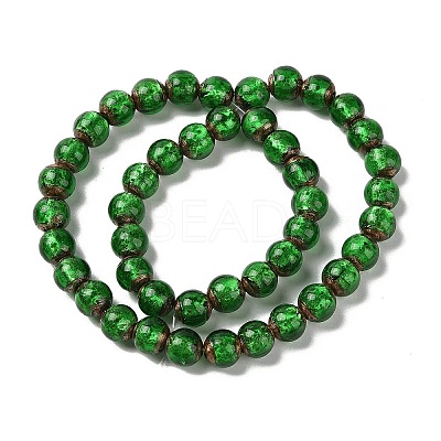 Handmade Gold Sand Lampwork Beads Strands LAMP-P062-01D-1