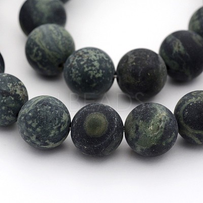 Frosted Natural Kambaba Jasper Beads Strands G-M272-14-6mm-1