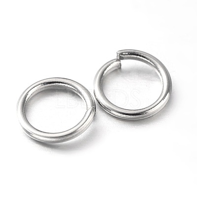 Eco-Friendly PVD Vacuum Plating & Long-Lasting Plated Brass Open Jump Rings X-KK-E663-8mm-P-1