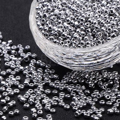 8/0 Electroplate Glass Seed Beads SEED-Q004-02-1