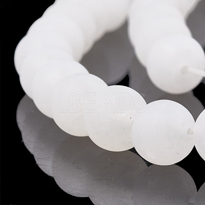 Natural White Jade Beads Strands G-T106-322-1