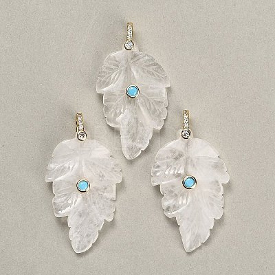 Natural Quartz Crystal Pendants G-K372-06G-A04-1