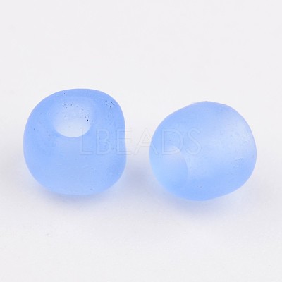 6/0 Frosted Round Glass Seed Beads X-SEED-A008-4mm-M6-1