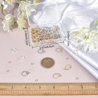 24 Pairs 4 Style Brass Leverback Earring Findings DIY-CN0002-60-1