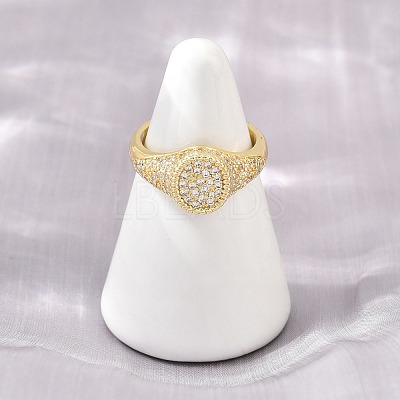 Brass Micro Pave Cubic Zirconia Cuff Rings for Women CU-CBA0A21-04G-1