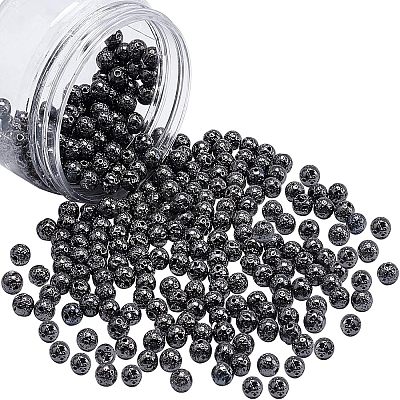 Electroplated Natural Lava Rock Beads G-NB0001-91A-1
