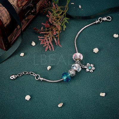 Brass European Style Bracelet Making MAK-SC0001-09-1