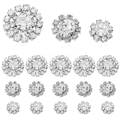40Pcs 3 Styles Zinc Alloy Crystal Rhinestone Cabochons FIND-GA0007-04S-1
