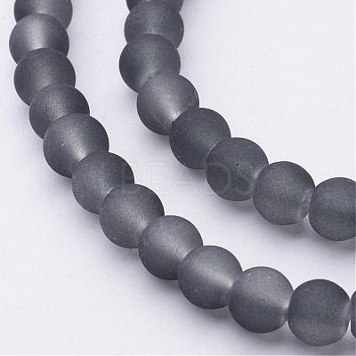 Baking Paint Transparent Glass Bead Strands X-GLAA-S031-6mm-12-1
