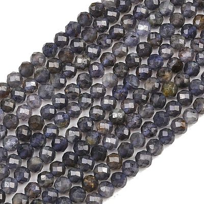 Natural Iolite Beads Strands G-RM250101-D7-1